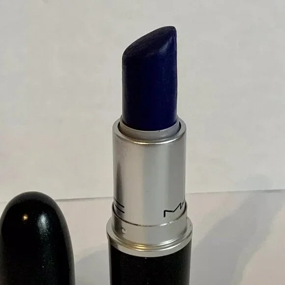 MAC 'Matte Royal' Matte Cobalt Blue Lipstick Limited Edition ** USED** Rare - Picture 4 of 6